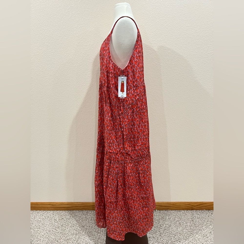 Joie Red Tiered Maxi Dress in Tea Rose NWT Size XL - Picture 5 of 15